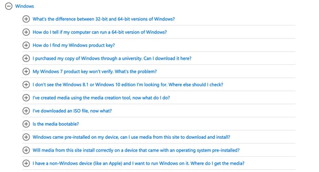 best FAQ pages: Microsoft